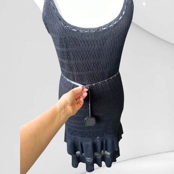 Rugby 2004 Black Lace Dress Ralph Lauren Medium 100% Linen with Silk - Picture 6 of 8